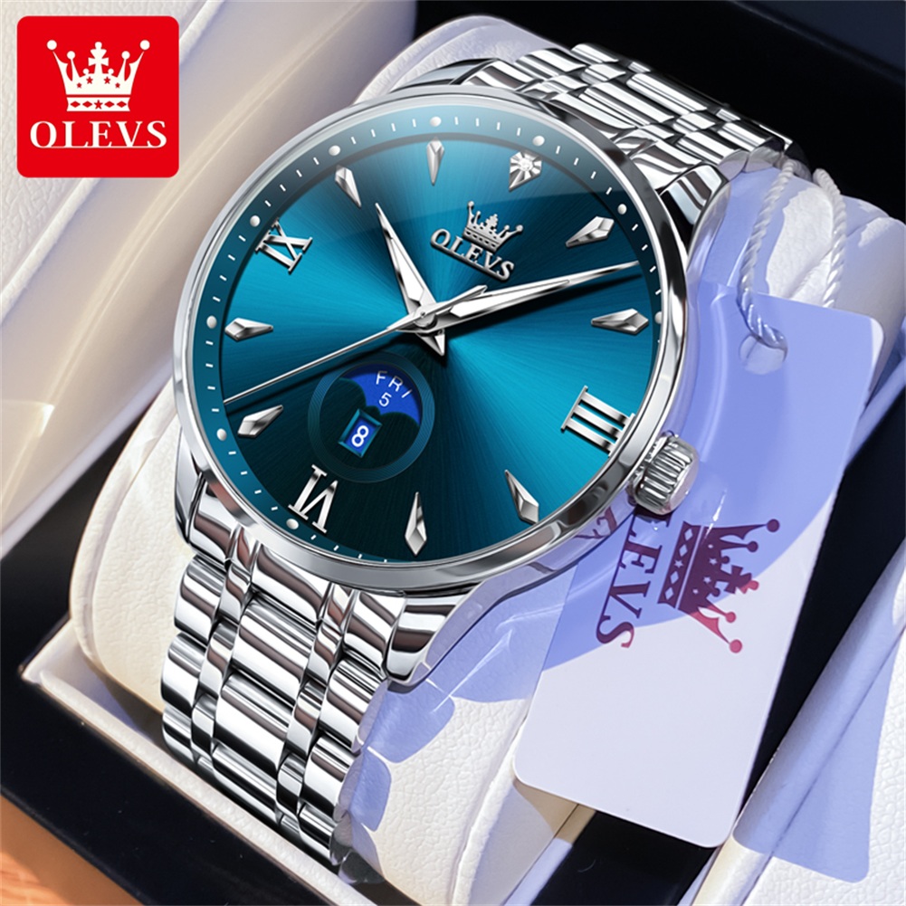 Luxury Watch For Men - ساعات OLEVS Moon Phase للرجال بتقويم