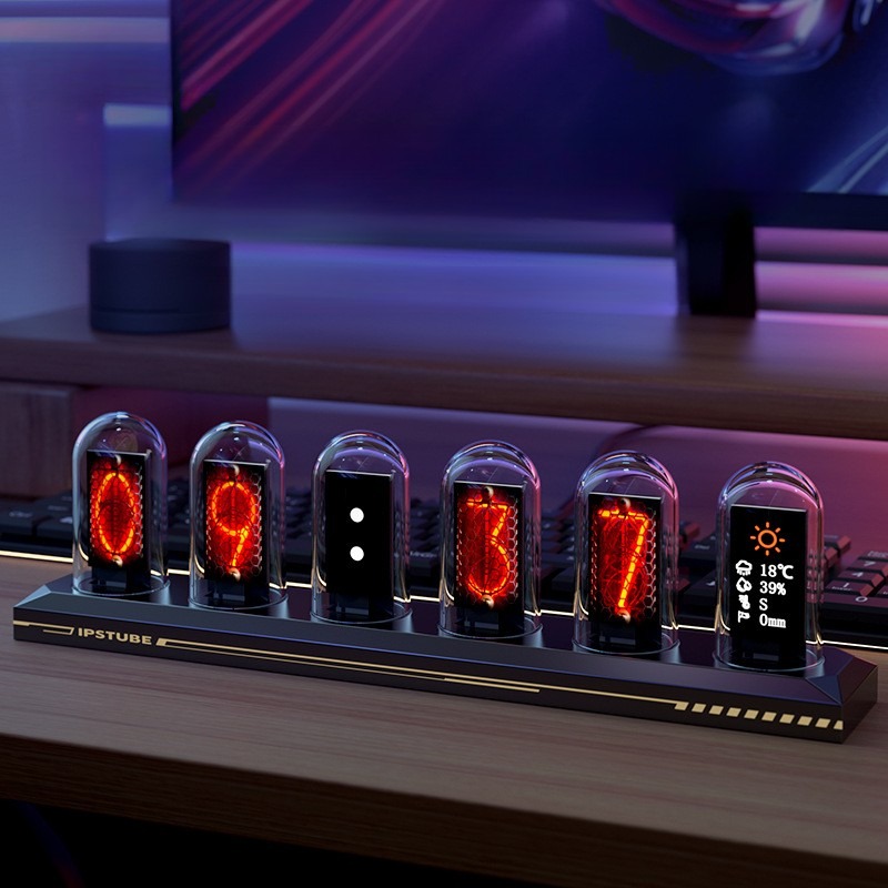Table Watch Luxury - ساعة طاولة RGB بتقنية أنابيب نيكسى،