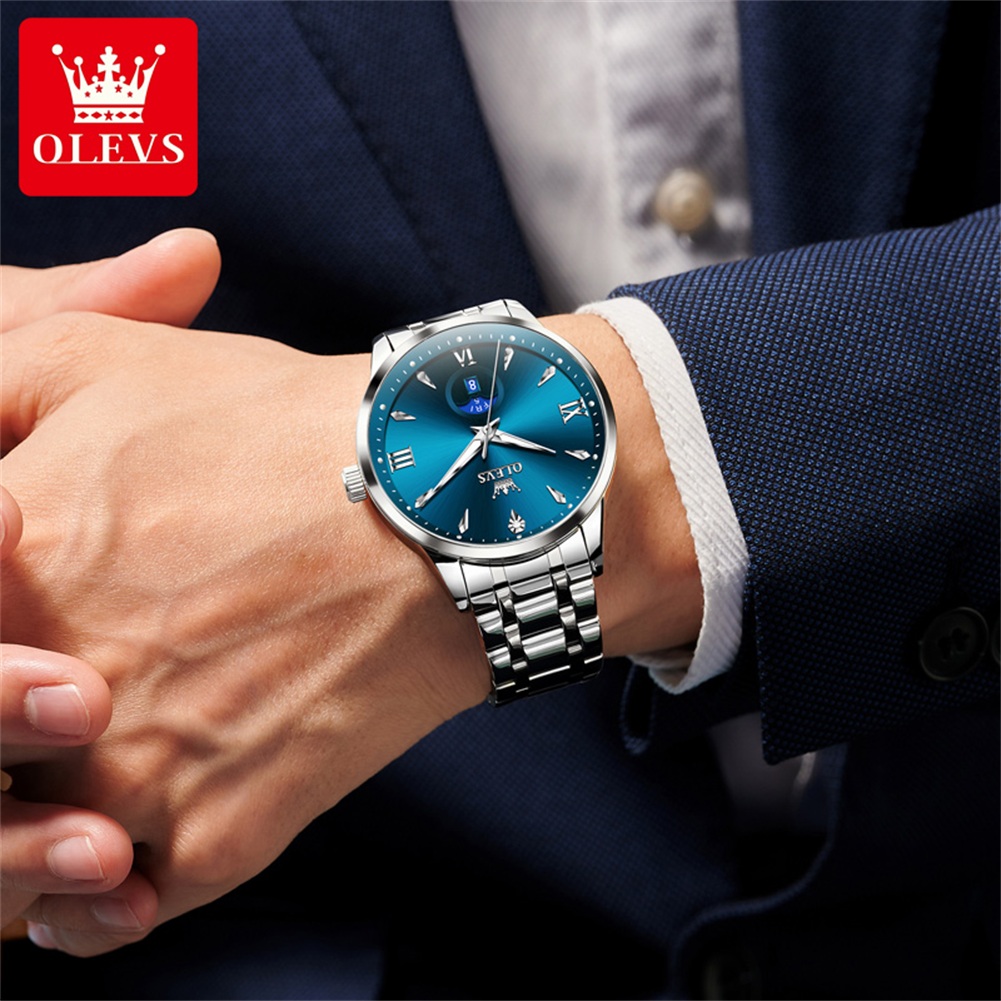 ساعات OLEVS Moon Phase للرجال  - مراجعة Luxury Watch For Men وسعره