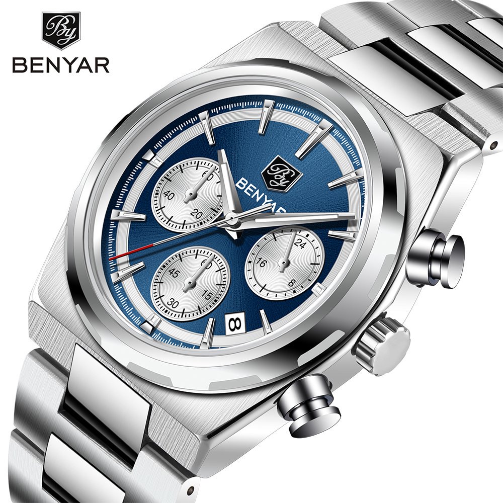 BENYAR 40 مللي متر ساعة كوارتز - مراجعة Luxury Watch Second Hand وسعره