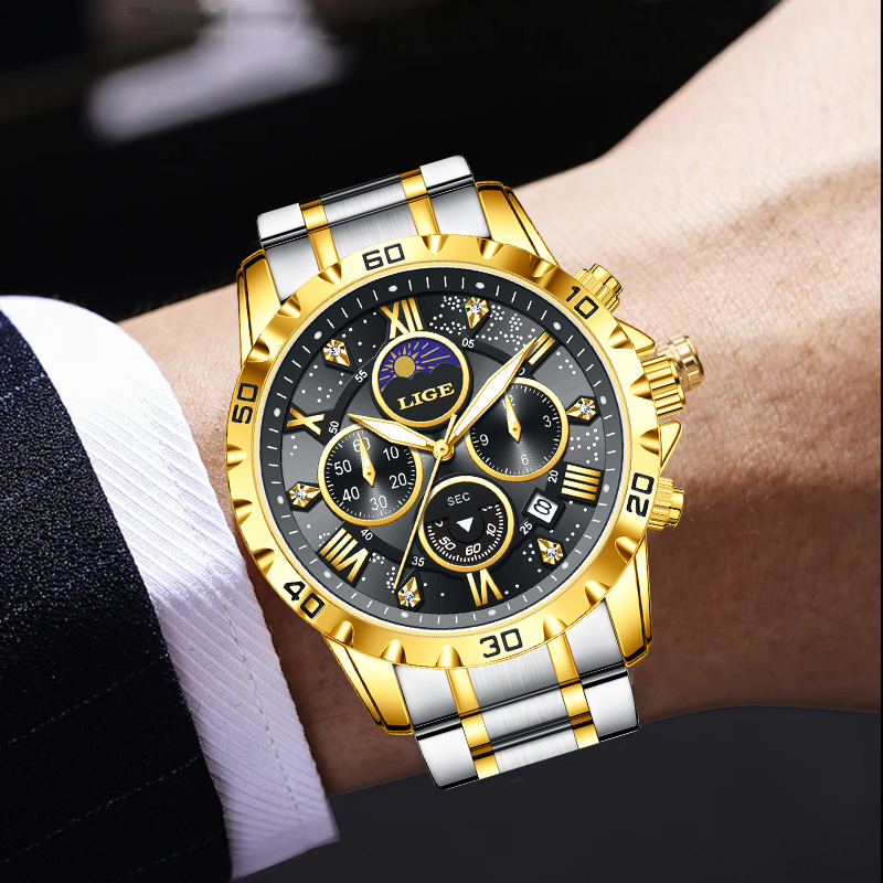 ساعة يد رجالية فاخرة من LIGE،  - مراجعة Luxury Watch For Men وسعره