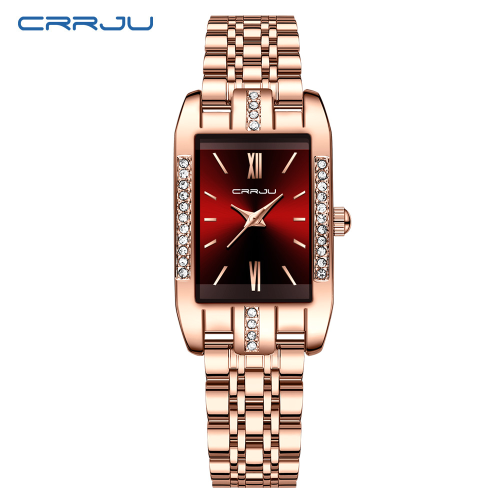 CRRJU ساعة مربعة فاخرة للمرأة  - مراجعة Luxury Watch Women وسعره