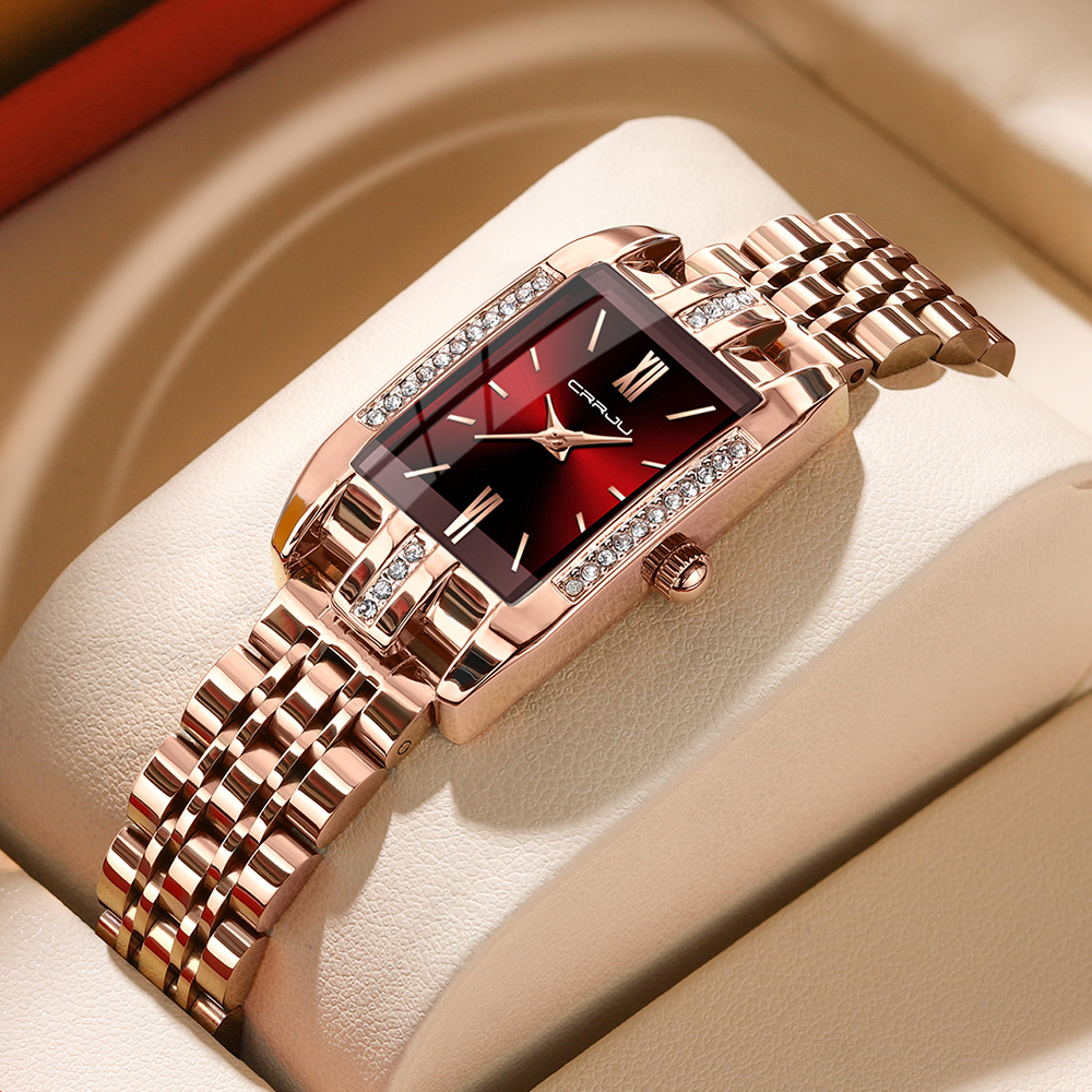 CRRJU ساعة مربعة فاخرة للمرأة  - مراجعة Luxury Watch Women وسعره