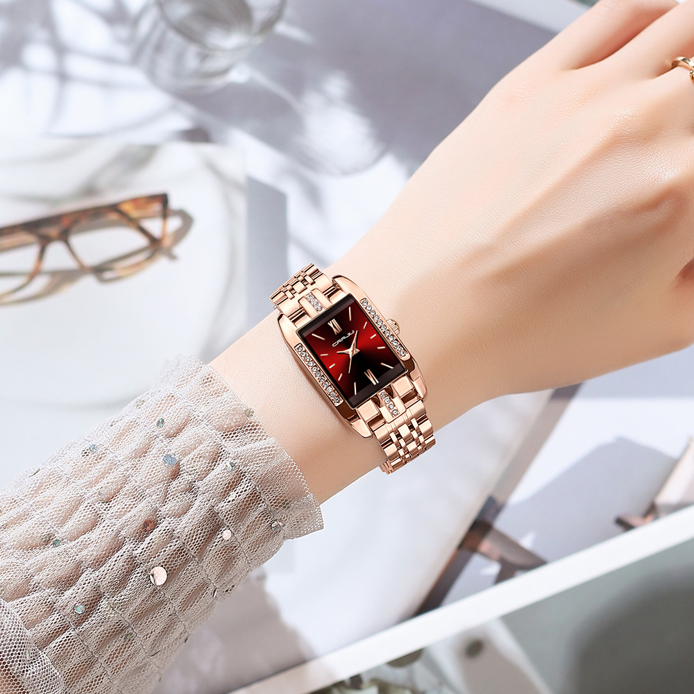 CRRJU ساعة مربعة فاخرة للمرأة  - مراجعة Luxury Watch Women وسعره