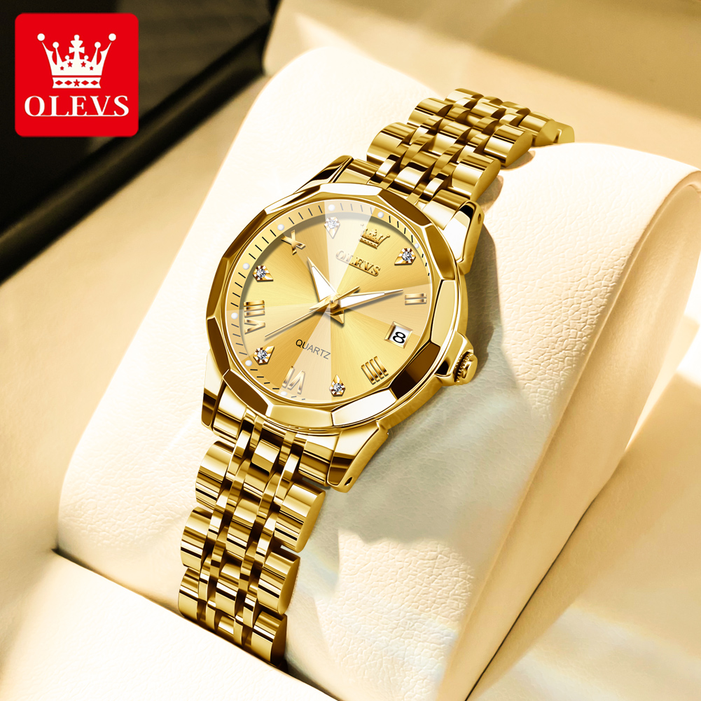 ساعة OLEVS Fashion Golden للنس - مراجعة Luxury Watch Women وسعره