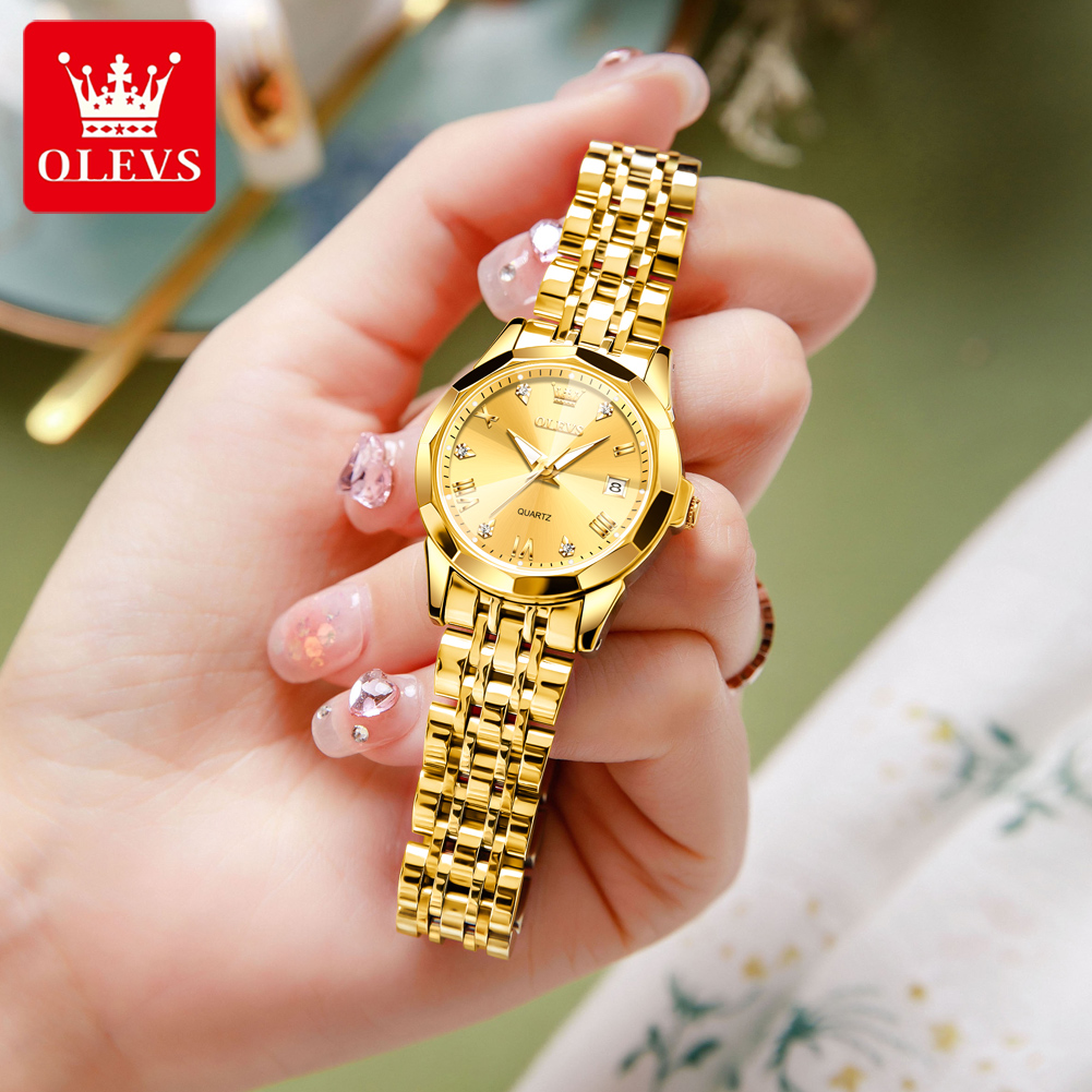 ساعة OLEVS Fashion Golden للنس - مراجعة Luxury Watch Women وسعره