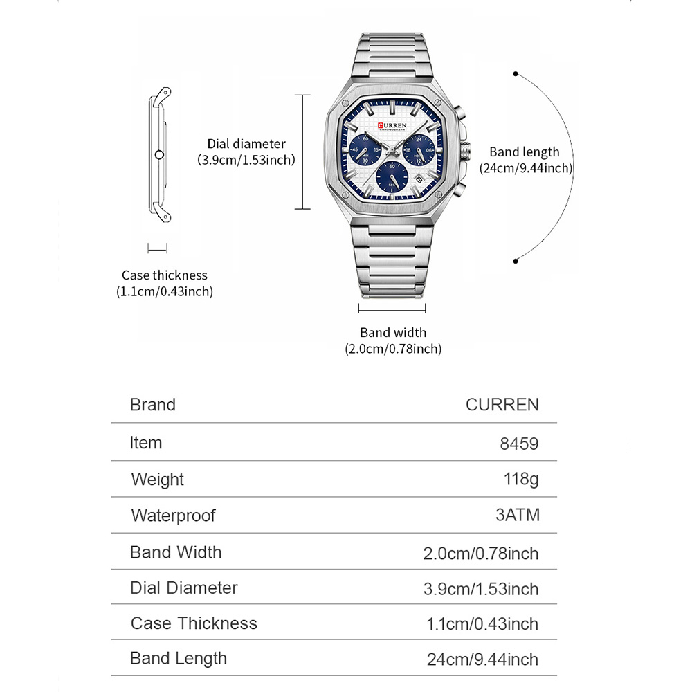 ساعة كورين كرونو مربعة فاخرة ل - مراجعة Luxury Watch For Men وسعره